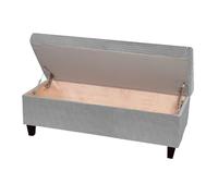 sourcing map Rectangle Stretch Bench Cover with Elastic Bands, Jacquard Storage Bench Slipcover, Footrest Stool Slipcover, Footstool Protector Cover, Small Size, Light Gray