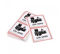 sourcing map Rectangle UN3090 Battery Stickers for Battery Warning Shipping White With Black Words 4.68 x 4.29 inch Pack of 100