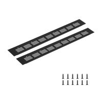 sourcing map Rectangle Ventilation Grille 400x50mm/16"x2" Black | Aluminum Alloy Mesh,Air Vent Cover,Louvered Ventilation Cover,with Mounting Screws for Cabinet Shoe Closet