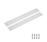 sourcing map Rectangle Ventilation Grille 400x50mm/16"x2" Silver Tone | Aluminum Alloy Mesh,Air Vent Cover,Louvered Ventilation Cover,with Mounting Screws for Cabinet Shoe Closet