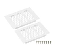 sourcing map Rectangle Ventilation Grille, Aluminum Alloy Mesh Air Vent Cover Louvered Ventilation Cover with Mounting Screws for Cabinet Wardrobe Shoe Closet (150x100mm/6"x4", White)