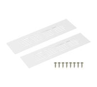 sourcing map Rectangle Ventilation Grille, Aluminum Alloy Mesh Air Vent Cover Louvered Ventilation Cover with Mounting Screws for Cabinet Wardrobe Shoe Closet (200x50mm/7"x2", White)