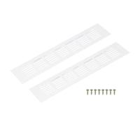 sourcing map Rectangle Ventilation Grille, Aluminum Alloy Mesh Air Vent Cover Louvered Ventilation Cover with Mounting Screws for Cabinet Wardrobe Shoe Closet (300x60mm/12"x2.4", White)