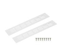 sourcing map Rectangle Ventilation Grille, Aluminum Alloy Mesh Air Vent Cover Louvered Ventilation Cover with Mounting Screws for Cabinet Wardrobe Shoe Closet (300x50mm/12"x2", White)