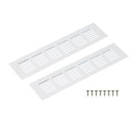 sourcing map Rectangle Ventilation Grille, Aluminum Alloy Mesh Air Vent Cover Louvered Ventilation Cover with Mounting Screws for Cabinet Wardrobe Shoe Closet (250x60mm/10"x2.4", White)