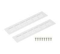 sourcing map Rectangle Ventilation Grille, Aluminum Alloy Mesh Air Vent Cover Louvered Ventilation Cover with Mounting Screws for Cabinet Wardrobe Shoe Closet (250x50mm/10"x2", White)