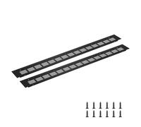 sourcing map Rectangle Ventilation Grille, Aluminum Alloy Mesh Air Vent Cover Louvered Ventilation Cover with Mounting Screws for Cabinet Wardrobe Shoe Closet (600x60mm/24"x2", Black)