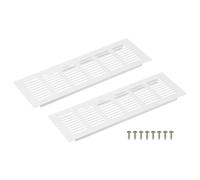 sourcing map Rectangle Ventilation Grille, Aluminum Alloy Mesh Air Vent Cover Louvered Ventilation Cover with Mounting Screws for Cabinet Wardrobe Shoe Closet (250x80mm/10"x3", White)