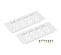 sourcing map Rectangle Ventilation Grille, Aluminum Alloy Mesh Air Vent Cover Louvered Ventilation Cover with Mounting Screws for Cabinet Wardrobe Shoe Closet (200x80mm/7"x3", White)