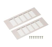 sourcing map Rectangle Ventilation Grille, Aluminum Alloy Mesh Air Vent Cover Louvered Ventilation Cover with Mounting Screws for Cabinet Wardrobe Shoe Closet (250x80mm/10"x3", Cashmere Gray)