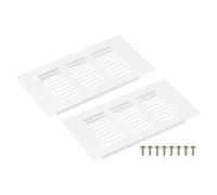 sourcing map Rectangle Ventilation Grille, Aluminum Alloy Mesh Air Vent Cover Louvered Ventilation Cover with Mounting Screws for Cabinet Wardrobe Shoe Closet (150x80mm/6"x3", White)