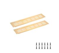 sourcing map Rectangle Ventilation Grille, Aluminum Alloy Mesh Air Vent Cover Louvered Ventilation Cover with Mounting Screws for Cabinet Shoe Closet (300x60mm/12"x2", Gold Tone)