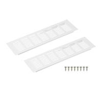 sourcing map Rectangle Ventilation Grille, Aluminum Alloy Mesh Air Vent Cover Louvered Ventilation Cover with Mounting Screws for Cabinet Wardrobe Shoe Closet (300x80mm/12"x3", White)
