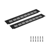 sourcing map Rectangle Ventilation Grille, Aluminum Alloy Mesh Air Vent Cover Louvered Ventilation Cover with Mounting Screws for Cabinet Shoe Closet (350x60mm/14"x2", Black)