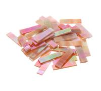 sourcing map Rectangular Mosaic Tile Stained Glass Strip, 1.57" x 0.4" Iridescent Light Orange Glass Pieces 200g/7.05 oz Mosaic Tile Making Supplies for DIY Handmade Craft and Home Decoration
