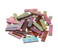 sourcing map Rectangular Mosaic Tiles Stained Glass Strips, 1.57" x 0.4" Iridescent Brown Glass Pieces 200g/7.05 oz Mosaic Tile Making Supplies for DIY Handmade Crafts and Home Decoration