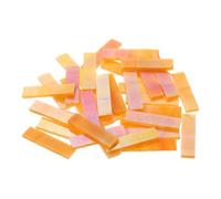 sourcing map Rectangular Mosaic Tiles Stained Glass Strips, 1.57" x 0.4" Iridescent Orange Glass Pieces 300g/10.58 oz Mosaic Tile Making Supplies for DIY Handmade Crafts and Home Decoration