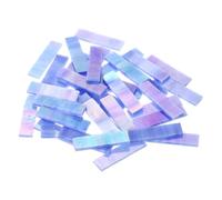 sourcing map Rectangular Mosaic Tiles Stained Glass Strips, 1.57" x 0.4" Iridescent Sky Blue Glass Pieces 100g/3.53 oz Mosaic Tile Making Supplies for DIY Handmade Crafts and Home Decoration