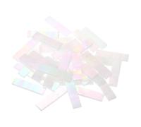 sourcing map Rectangular Mosaic Tiles Stained Glass Strips, 1.57" x 0.4" Iridescent White Glass Pieces 300g/10.58 oz Mosaic Tile Making Supplies for DIY Handmade Crafts and Home Decoration