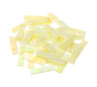 sourcing map Rectangular Mosaic Tiles Stained Glass Strips, 1.57" x 0.4" Iridescent Yellow Glass Pieces 200g/7.05 oz Mosaic Tile Making Supplies for DIY Handmade Crafts and Home Decoration
