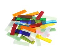 sourcing map Rectangular Mosaic Tiles Stained Glass Strips, 1.57" x 0.4" Multicolor Glass Pieces 300g/10.58 oz Mosaic Tile Making Supplies for DIY Handmade Crafts and Home Decoration