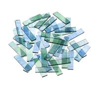 sourcing map Rectangular Mosaic Tiles Stained Glass Strips, 1.57" x 0.4" Transparent Water Blue Glass Pieces 200g/7.05 oz Mosaic Tile Making Supplies for DIY Handmade Craft and Home Decoration