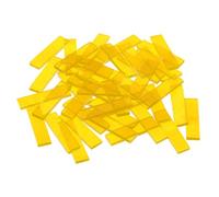 sourcing map Rectangular Mosaic Tiles Stained Glass Strips, 1.57" x 0.4" Transparent Yellow Glass Pieces 300g/10.58 oz Mosaic Tile Making Supplies for DIY Handmade Crafts and Home Decoration