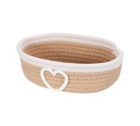 sourcing map Rectangular Rope Basket, 25.5 x 15 x 8cm Small Woven Baskets for Organizing Mini Woven Storage for Shelf Storage Home Bedroom Decor Gift Chest, Khaki/Beige
