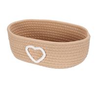 sourcing map Rectangular Rope Basket, 28.5 x 17 x 9cm Small Woven Baskets for Organizing Mini Woven Storage for Shelf Storage Home Bedroom Decor Gift Chest, Khaki