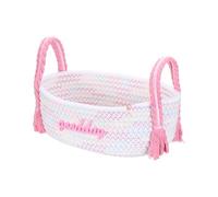 sourcing map Rectangular Rope Basket, 28 x 15 x 18cm Small Woven Baskets for Organizing Mini Woven Storage with Handles for Shelf Storage Home Bedroom Decor Gift Chest, Colorful/Pink
