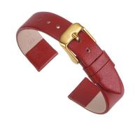 sourcing map Red Genuine Leather Band 18mm Watch Strap for Men Women