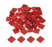 Sourcing Map Red Glass Mosaic Tiles, 2 x 2cm, 50 Pieces (200g), DIY Crafts, Home Decoration