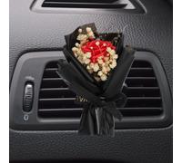 sourcing map Red Small Bouquet Car Air Freshener Vent Clips, Mini Decorative Rose Bouquet with Fragrance Diffuser for Women, Automotive Air Freshener Decoration, Style 4