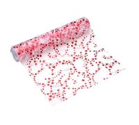 sourcing map Red Table Runner Roll, 11" x 9 Feet Sequin Foil Metallic Mesh Table Runner Decor Sparkle Foil Thin Table Decoration Centerpiece for Wedding Birthday Party Christmas