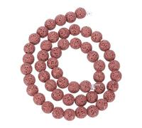 sourcing map Red Volcanic Rock Beads 8mm Essential Oil Diffuser Stone, Volcanic Stone Loose Round Bead for DIY Jewelry Bracelet (1 Strand, 51pcs)