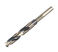 sourcing map Reduced Shank Twist Drill Bits 14.5mm Black Nitride & Gold Titanium Coated High Speed Steel 4341 with 10mm (3/8") Shank for Stainless Steel Alloy Metal Plastic Wood