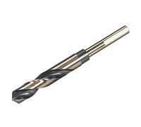 sourcing map Reduced Shank Twist Drill Bits 15.5mm Black Nitride & Gold Titanium Coated High Speed Steel 4341 with 10mm (3/8") Shank for Stainless Steel Alloy Metal Plastic Wood