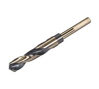 sourcing map Reduced Shank Twist Drill Bits 16.5mm Black Nitride & Gold Titanium Coated High Speed Steel 4341 with 10mm (3/8") Shank for Stainless Steel Alloy Metal Plastic Wood