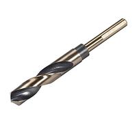 sourcing map Reduced Shank Twist Drill Bits 17mm Black Nitride & Gold Titanium Coated High Speed Steel 4341 with 10mm (3/8") Shank for Stainless Steel Alloy Metal Plastic Wood