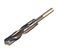 sourcing map Reduced Shank Twist Drill Bits 19.5mm Black Nitride & Gold Titanium Coated High Speed Steel 4341 with 10mm (3/8") Shank for Stainless Steel Alloy Metal Plastic Wood