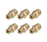 sourcing map Reducing Pipe Fitting - Reducer Hex Nipple - 1/2 X 3/8 BSP Male Connector Zinc Finish Plating 6Pcs