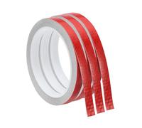 sourcing map Reflective Tape, 0.4 Inch x 26 ft Self-Adhesive Trailer Reflector Tape Waterproof Warning Safety Sticker High Visibility Night Reflectors, Red Pack of 3