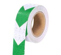 sourcing map Reflective Tape, 1 Inch x 16 ft Self-Adhesive Trailer Reflector Tape Waterproof Warning Safety Sticker Night Reflectors Arrow Tape for Bikes, Green-white