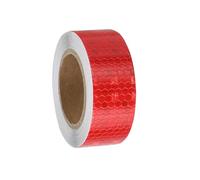 sourcing map Reflective Tape, 1 Inch x 16 ft Self-Adhesive Trailer Reflector Tape Waterproof Warning Safety Sticker High Visibility Night Reflectors, Red