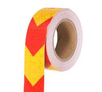 sourcing map Reflective Tape, 1 Inch x 16 ft Self-Adhesive Trailer Reflector Tape Waterproof Warning Safety Sticker Night Reflectors Arrow Tape for Bikes, Yellow-red