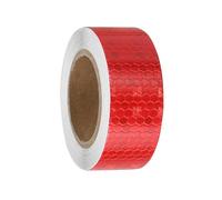 sourcing map Reflective Tape, 1 Inch x 82 ft Self-Adhesive Trailer Reflector Tape Waterproof Warning Safety Sticker High Visibility Night Reflectors, Red