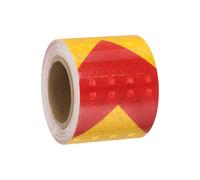sourcing map Reflective Tape, 2 Inch x 16 ft Self-Adhesive Trailer Reflector Tape Waterproof Warning Safety Sticker Night Reflectors Arrow Tape for Bikes, Yellow-red