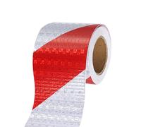 sourcing map Reflective Tape, 2 Inch x 16 ft Warning Safety Sticker Night Reflectors Self-Adhesive Trailer Reflector Twill Tape for Cars Trucks Trailer, Red White