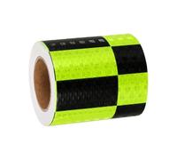 sourcing map Reflective Tape, 3 Inch x 16 ft Self-Adhesive Trailer Reflector Tape Outdoor Warning Safety Sticker High Visibility Night Reflectors for Cars Trucks, Fluorescent Green Black