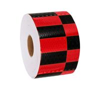sourcing map Reflective Tape, 3 Inch x 82 ft Self-Adhesive Trailer Reflector Tape Outdoor Warning Safety Sticker High Visibility Night Reflectors for Cars Trucks, Red Black
